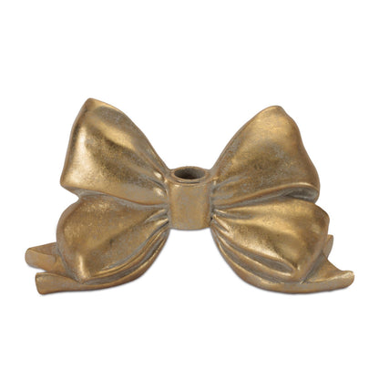 Bow Taper Candle Holder 5"H Resin