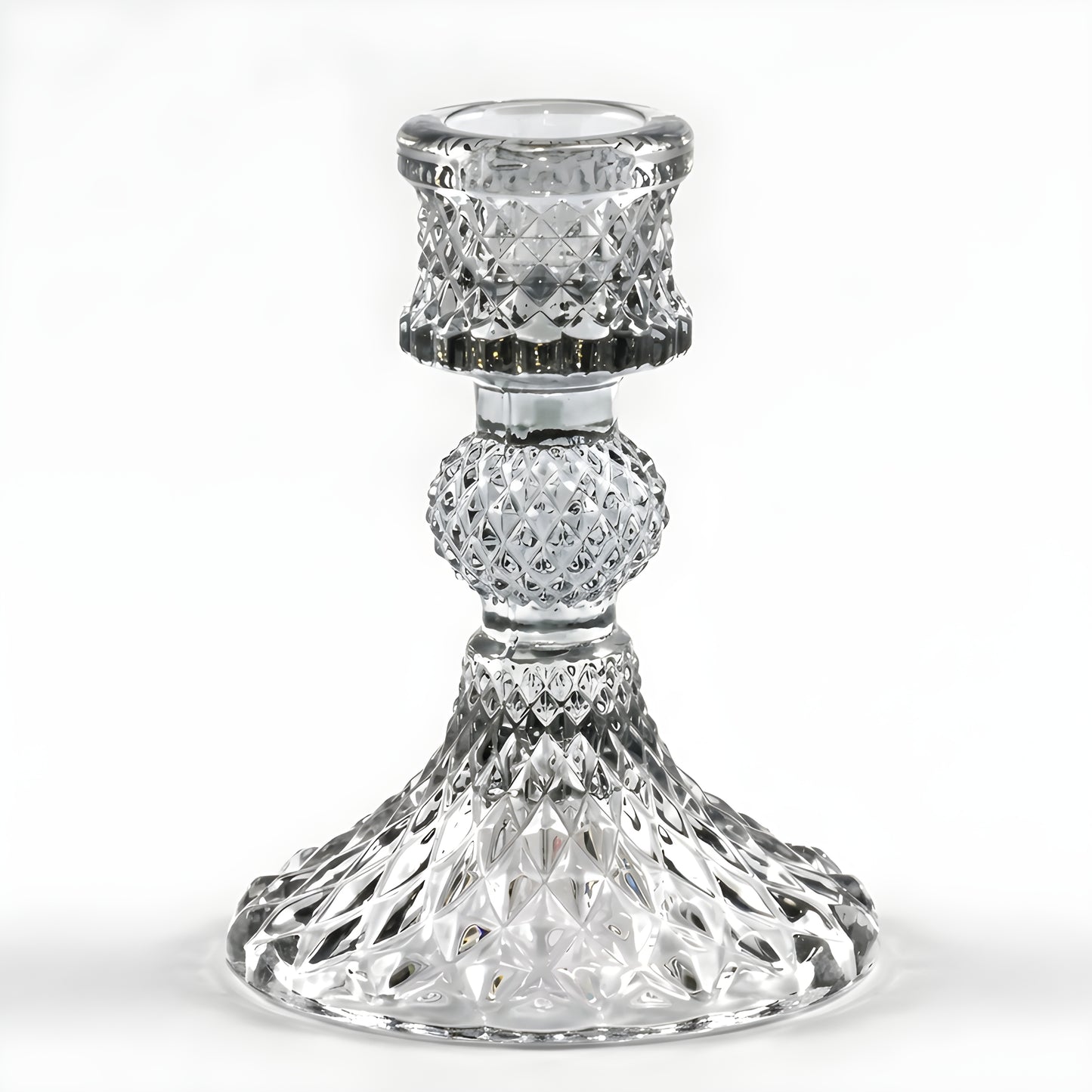 Colored Glass Taper Holder | Smoke