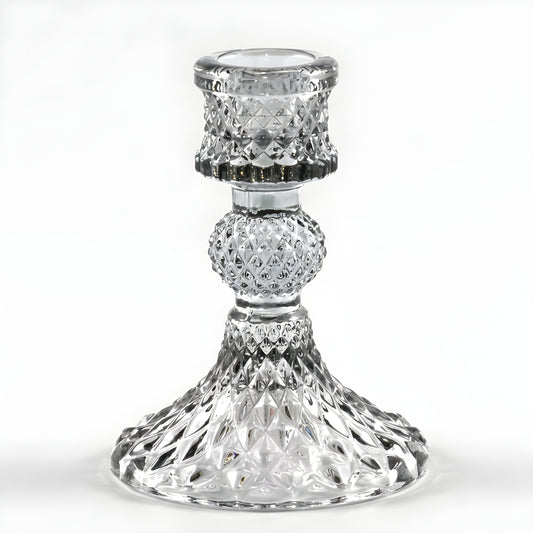 Colored Glass Taper Holder | Smoke