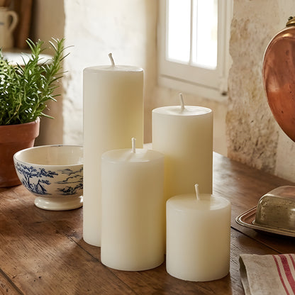 White Beeswax 2 Inch Pillar Candle Set