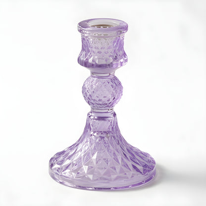 Colored Glass Taper Holder | Light Purple