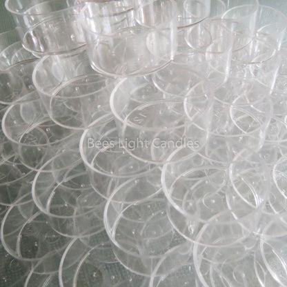 250 Clear Tealight Cups | Tea Light Candle Holders Polycarbonate | FAST SHIPPING | Containers | NEW | Candle Making Supplies | Bulk - Bees Light Candles