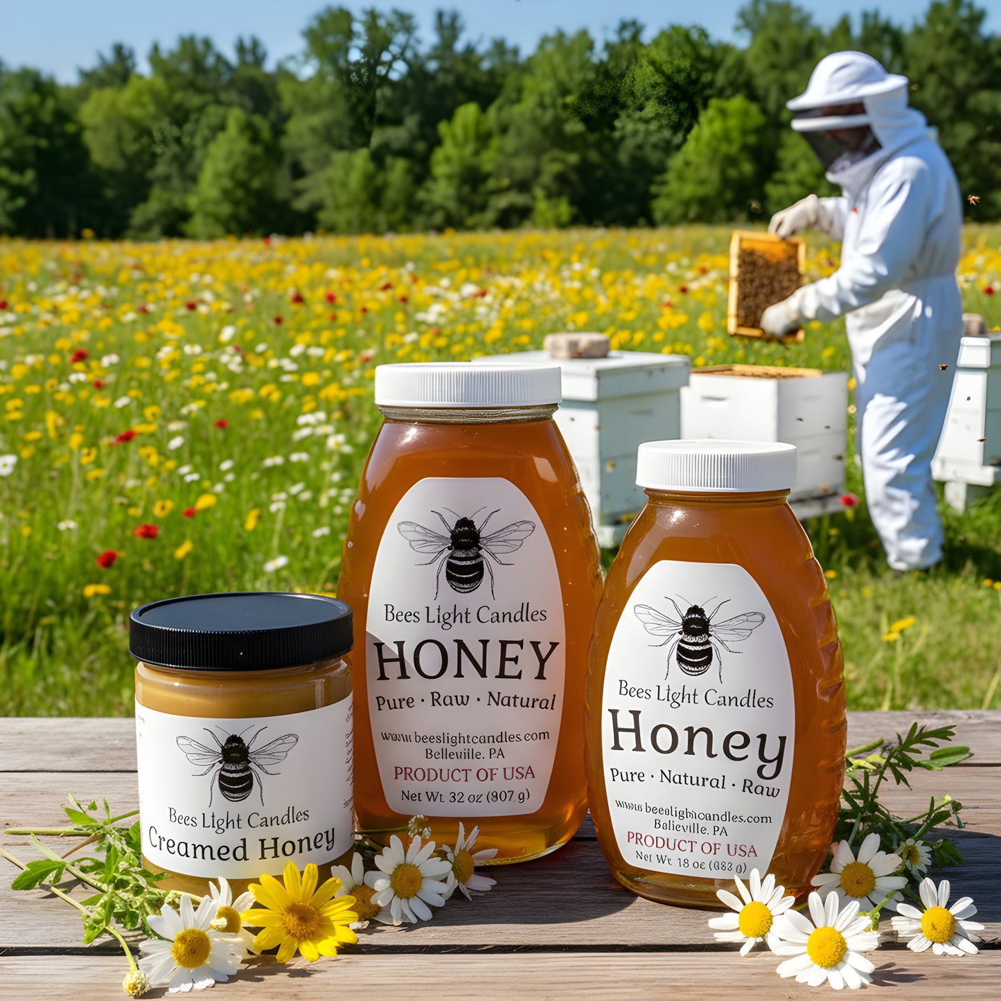 Raw Natural Honey North Eastern USA Local Pure Golden Antioxidant Nutrient Rich Fresh