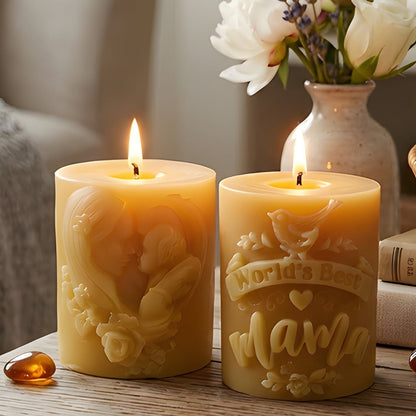 Worlds Best Mama Beeswax Candle