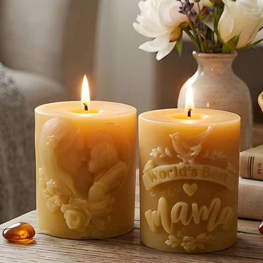 Worlds Best Mama Beeswax Candle
