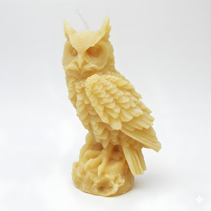 Large Owl Beeswax Candle