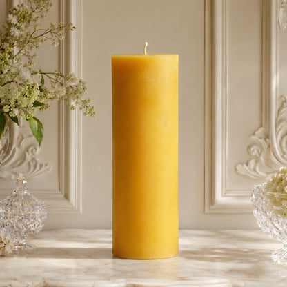 3x11 Inch Yellow Beeswax Pillar Candle