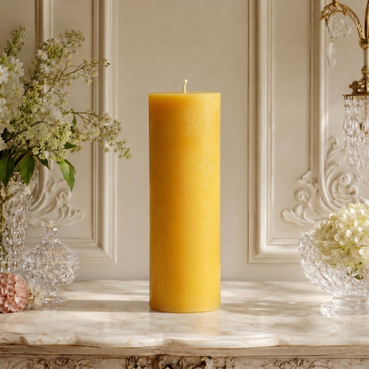 3x11 Inch Yellow Beeswax Pillar Candle