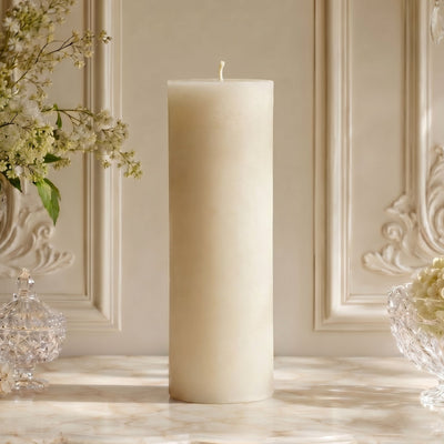 3x11 Inch White Beeswax Pillar Candle