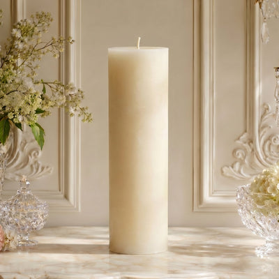 3x12 Inch White Beeswax Pillar Candle