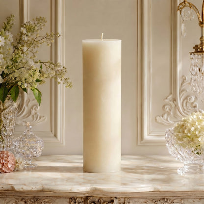 3x12 Inch White Beeswax Pillar Candle