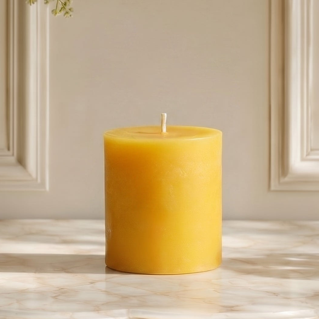 3x3 Inch Beeswax Pillar Candle
