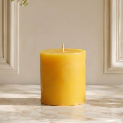 3x3 Inch Beeswax Pillar Candle