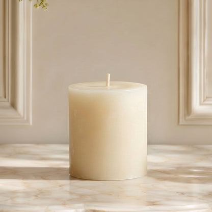 3x3 Inch White Beeswax Pillar Candle