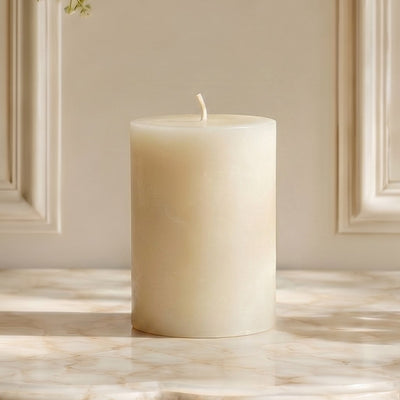 3x4 Inch White Beeswax Pillar Candle
