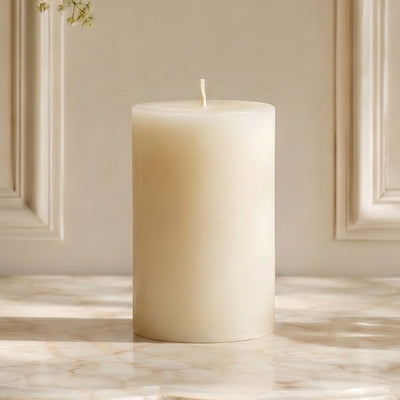 3x5 Inch White Beeswax Pillar Candle