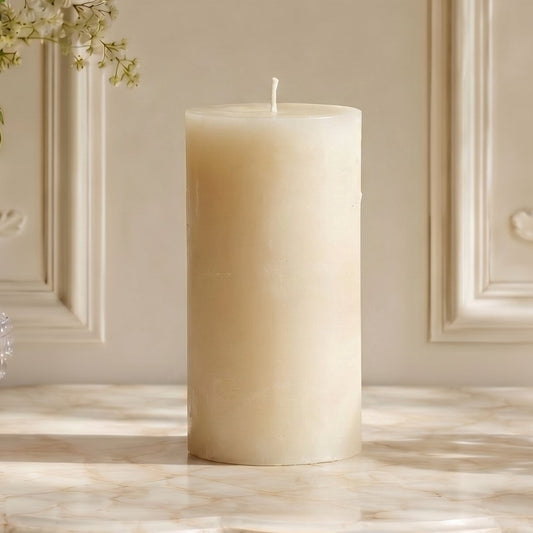 3x6 Inch White Beeswax Pillar Candle