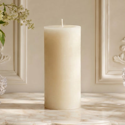 3x7 Inch White Beeswax Pillar Candle