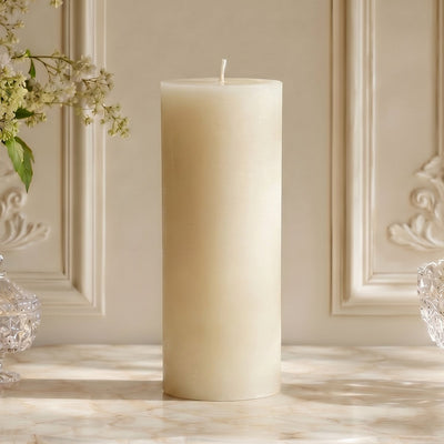 3x8 Inch White Beeswax Pillar Candle