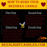 4" BEESWAX Pillar Candles made of All NATURAL White Bees Wax - Bees Light Candles