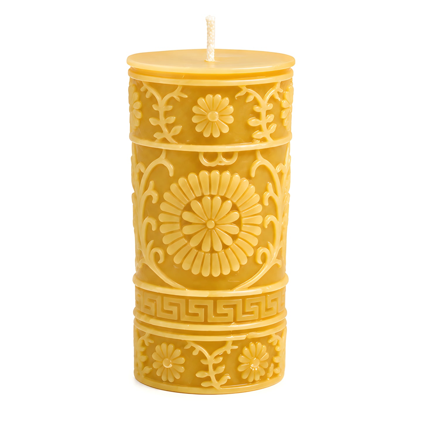 Luxury French Country Floral Pillar Candle