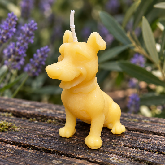 Cartoon Dog Beeswax Candle