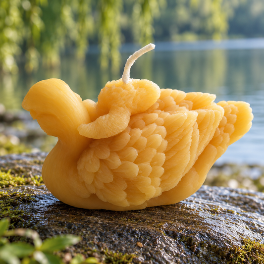 Swan with Baby Beeswax Candle