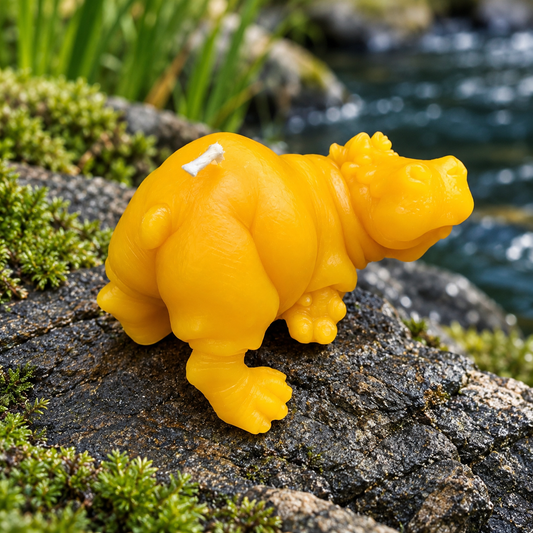 Hippopotamus Beeswax Candle