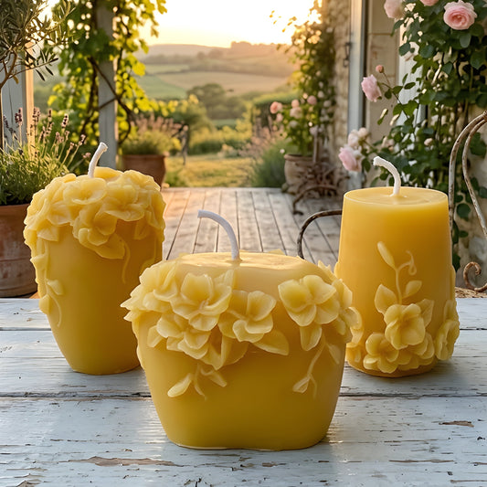 Vine Blossom Beeswax Candle Set