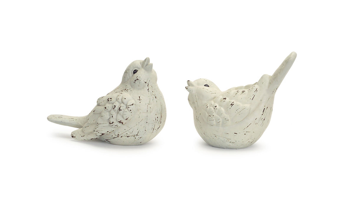 Ivory Terra Cotta Bird Figurine (Set of 4) — additional view