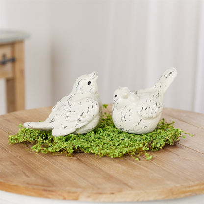 Ivory Terra Cotta Bird Figurine (Set of 4) — additional view
