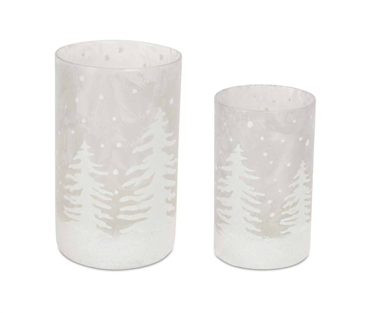 Frosted Votive Candle Holder with Snowy Forest (Set of 4) — additional view