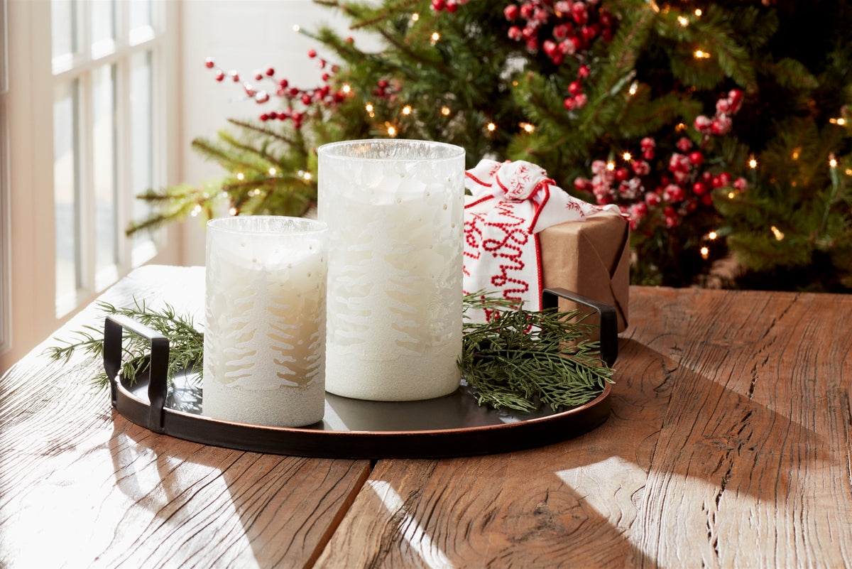 Frosted Votive Candle Holder with Snowy Forest (Set of 4) — additional view