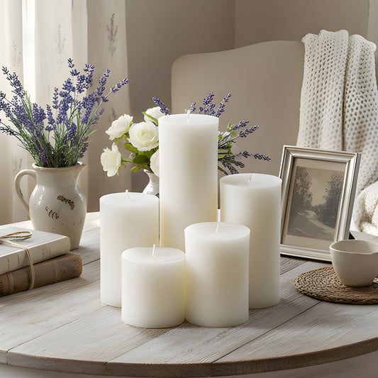 3 Inch White Beeswax Pillar Candles