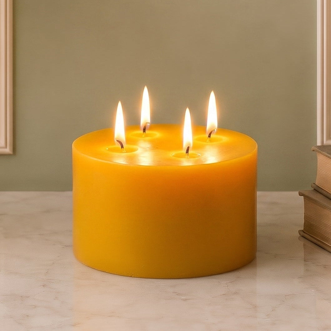 6x3" Yellow Beeswax Pillar Candle