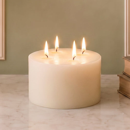 6x3" White Beeswax Pillar Candle