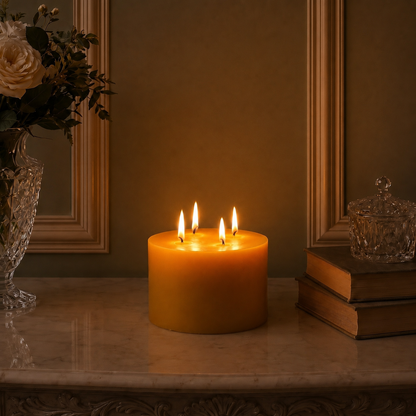 6x4" Yellow Beeswax Pillar Candle