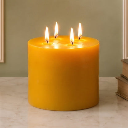 6x5" Yellow Beeswax Pillar Candle