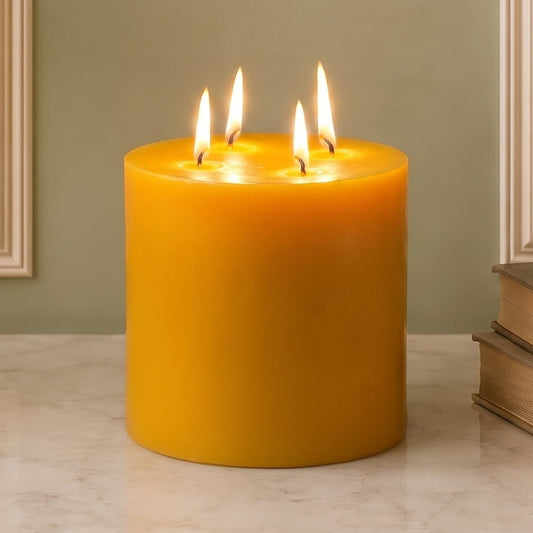 6x6" Yellow Beeswax Pillar Candle