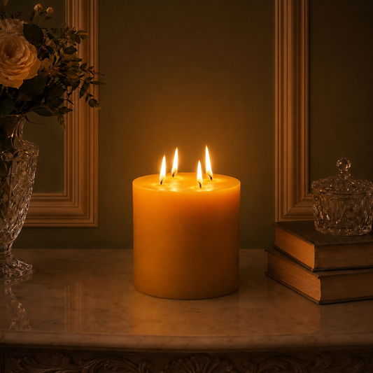 6x6" Yellow Beeswax Pillar Candle