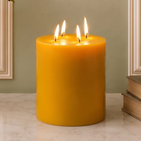 6x7" Yellow Beeswax Pillar Candle