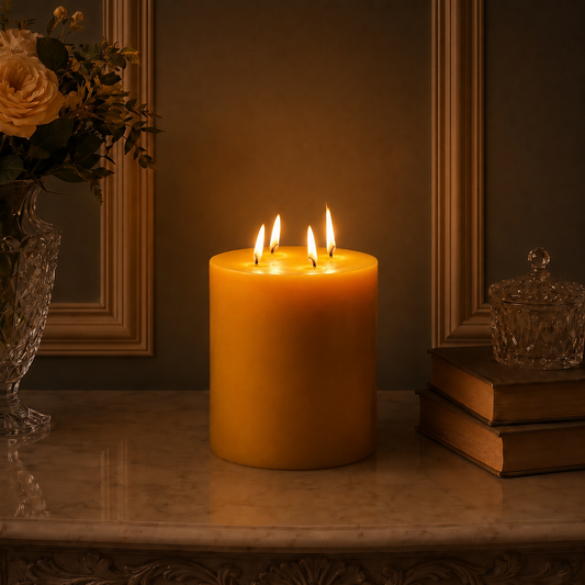 6x7" Yellow Beeswax Pillar Candle