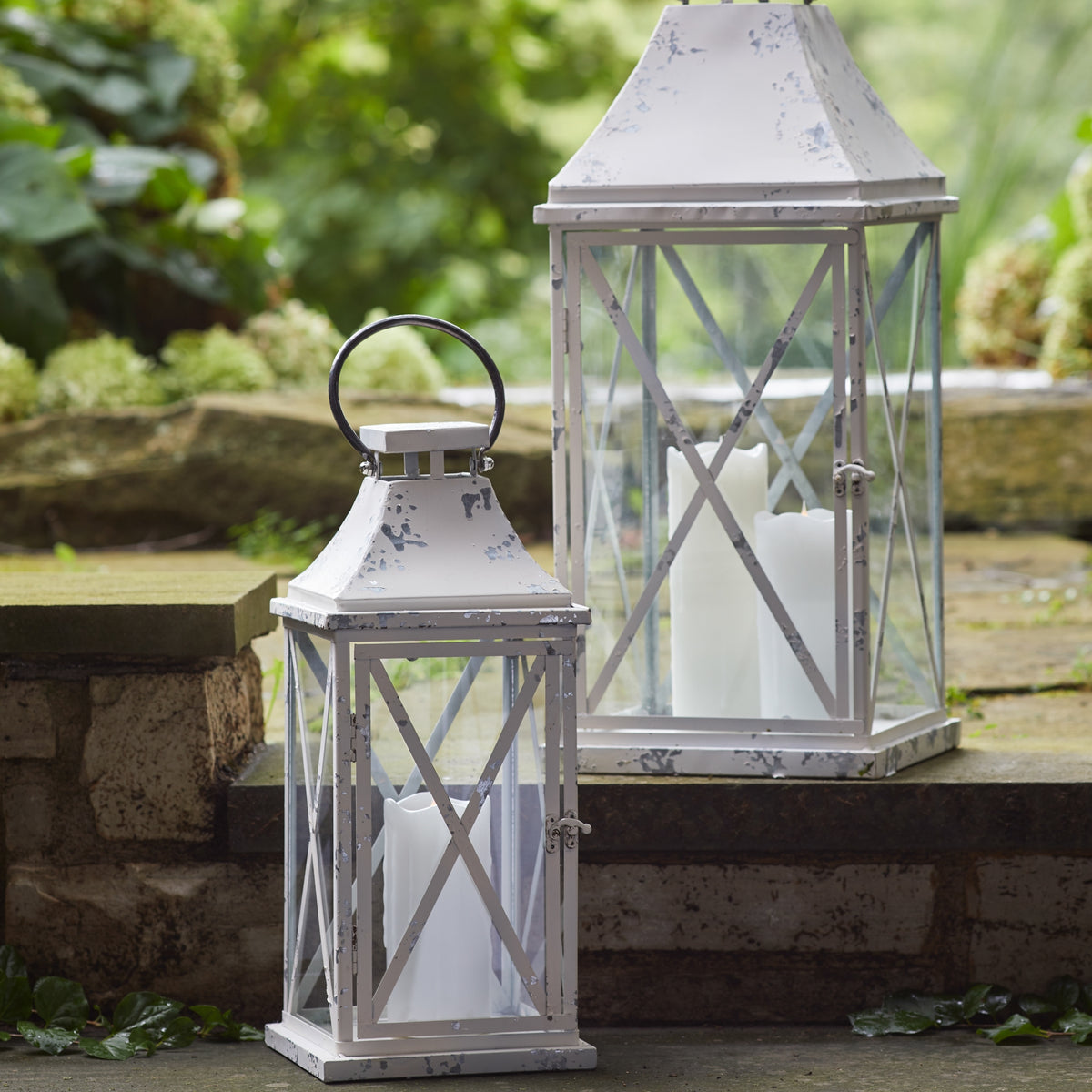 Farmhouse Distressed Metal Lantern (Set of 2) — additional view