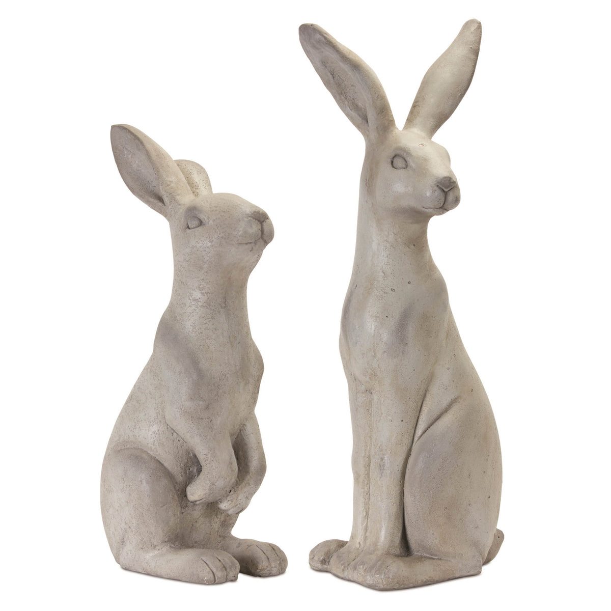 Natural Stone Sitting Rabbit Statue (Set of 2)