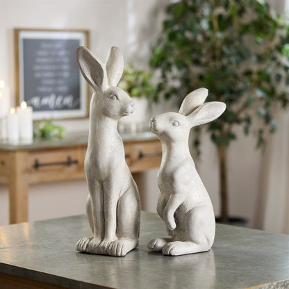 Natural Stone Sitting Rabbit Statue (Set of 2) — additional view