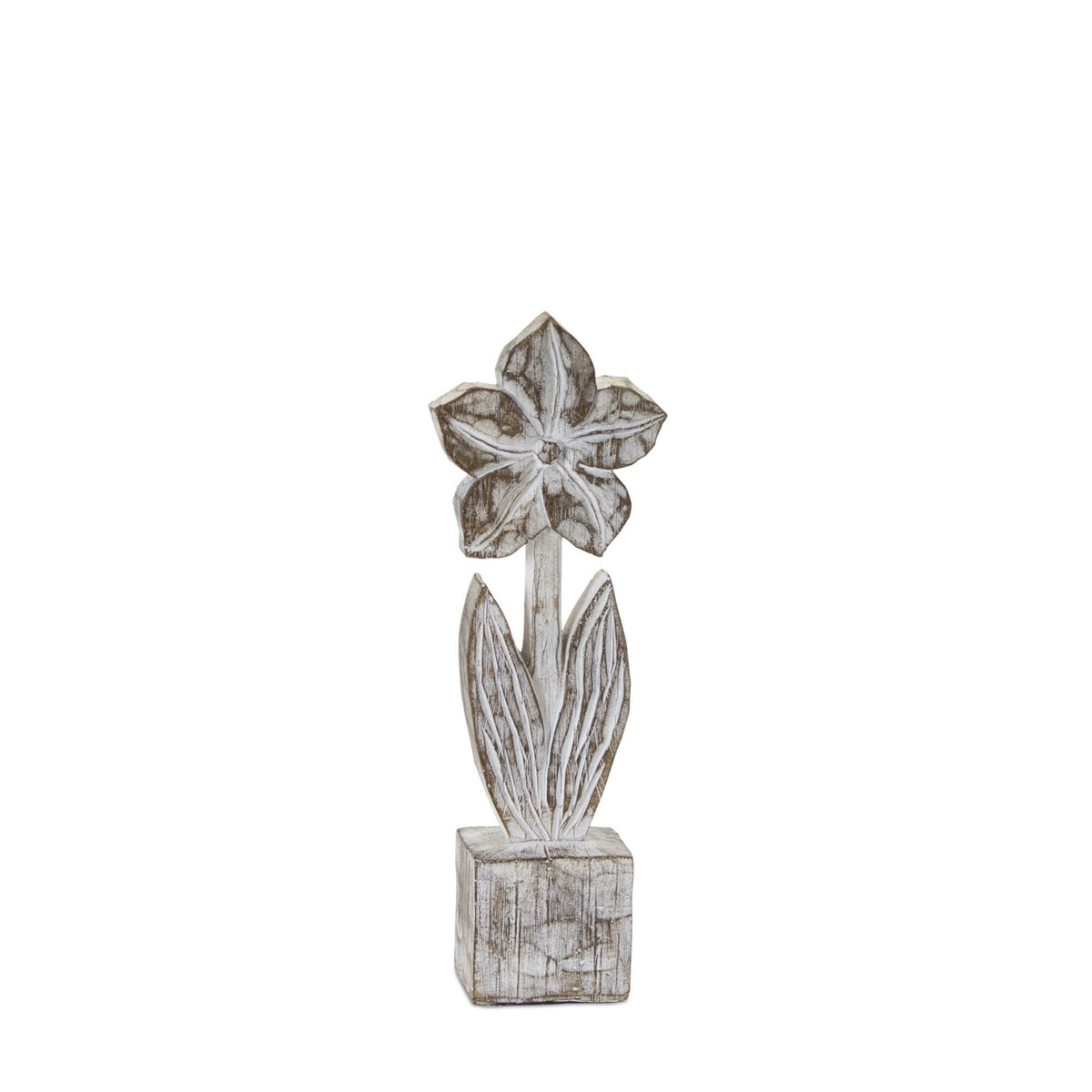 White Washed Potted Floral Sculpture (Set of 3) — additional view