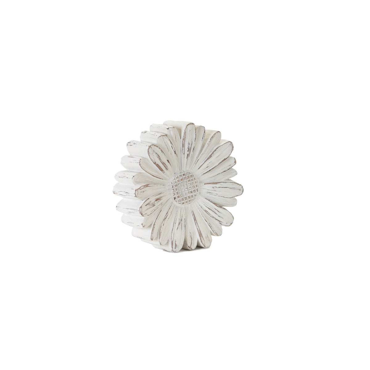 White Washed Stone Flower Decor (Set of 3) — additional view