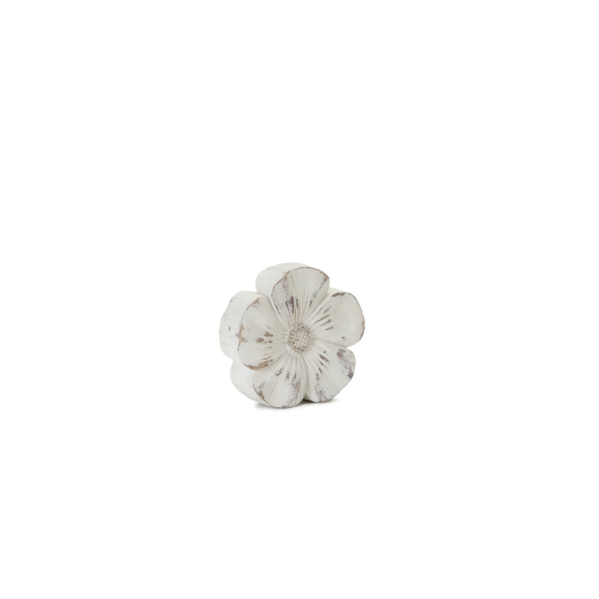 White Washed Stone Flower Decor (Set of 3) — additional view