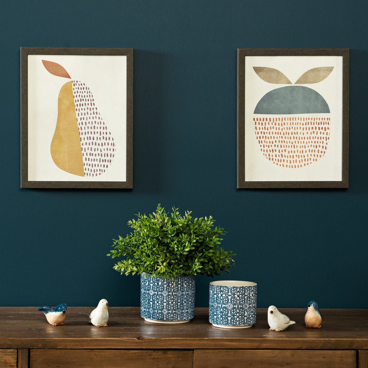 Ornamental Blue and White Ceramic Pot (Set of 2) — additional view