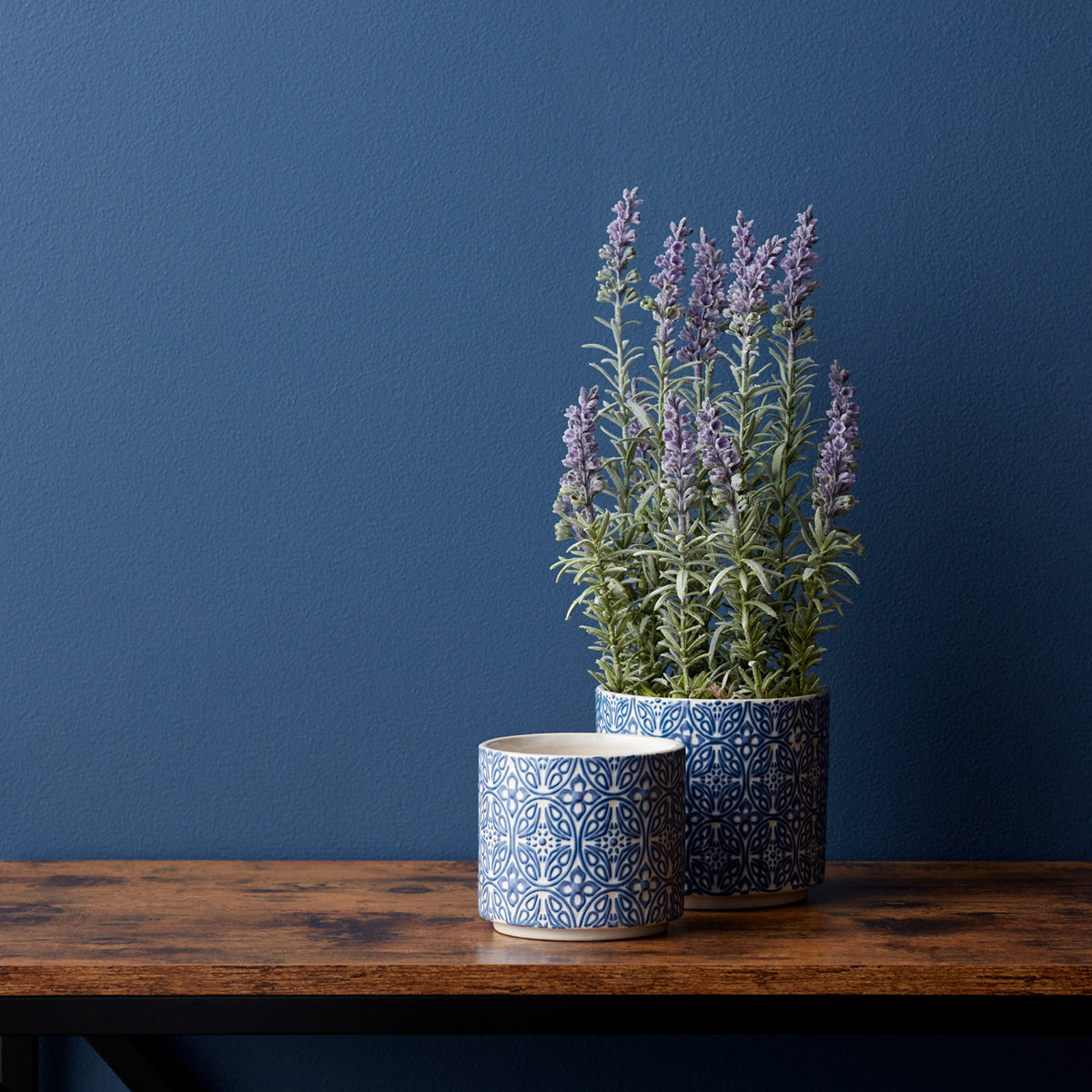 Ornamental Blue and White Ceramic Pot (Set of 2) — additional view